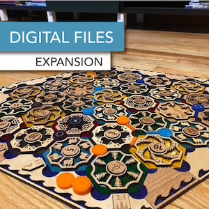 Catan-Inspired Boardgame 5-6 Player EXPANSION ONLY - Laser Template & Glowforge File Download