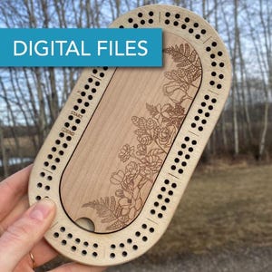 TÉLÉCHARGEMENT DE FICHIER NUMÉRIQUE pour découpeuse laser - Mini plateau de lit de bébé avec rangement pour chevilles - Jardin de fleurs