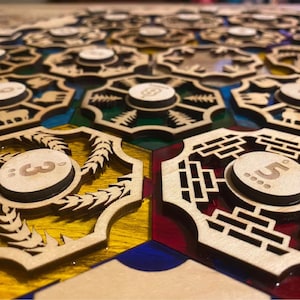 Catan-Inspired 4-Person Boardgame AND 5-6 Player Expansion Laser Template & Glowforge File Download image 10