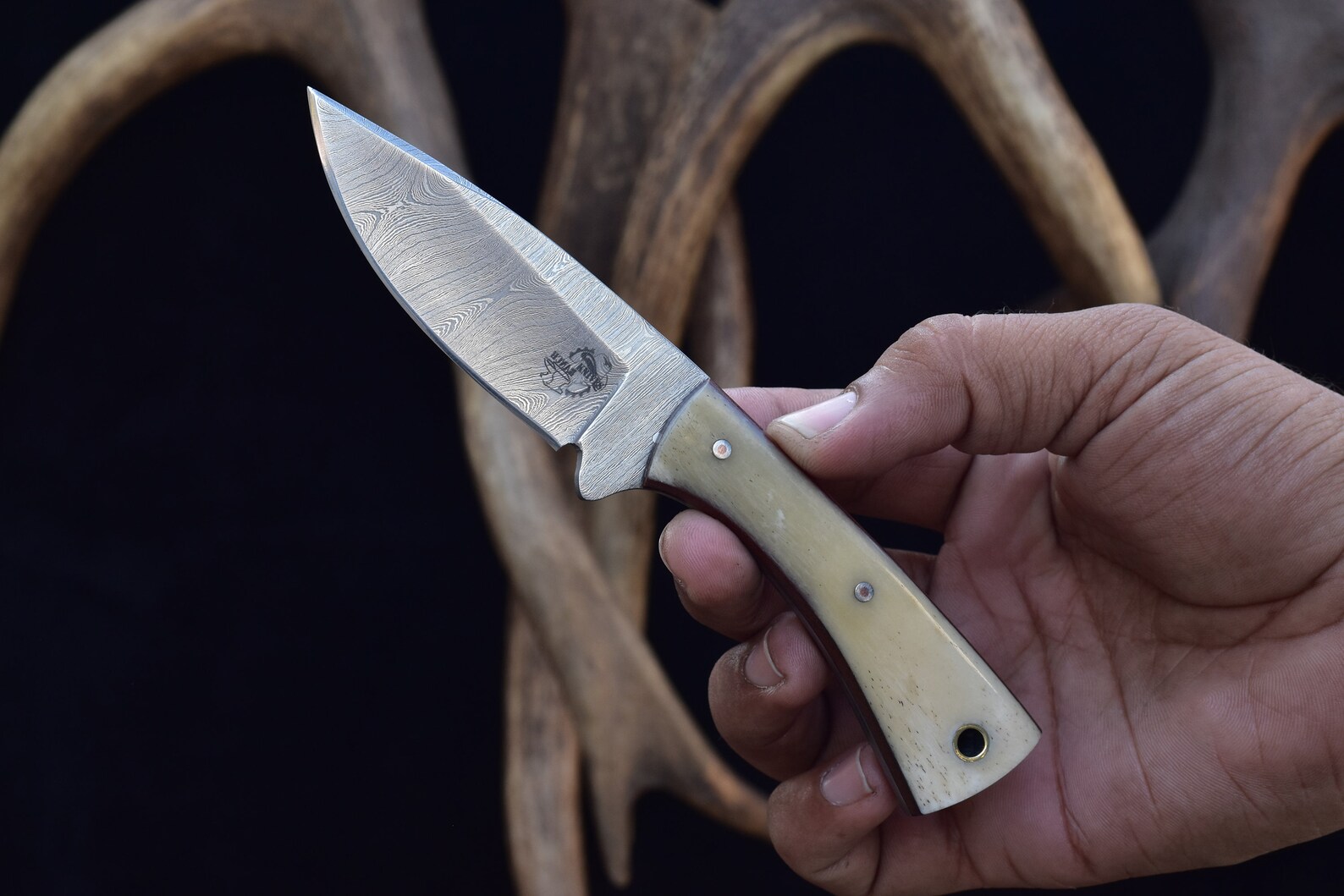 Knives Ranch Handmade Damascus Steel Cowboy Style Hunting / Etsy