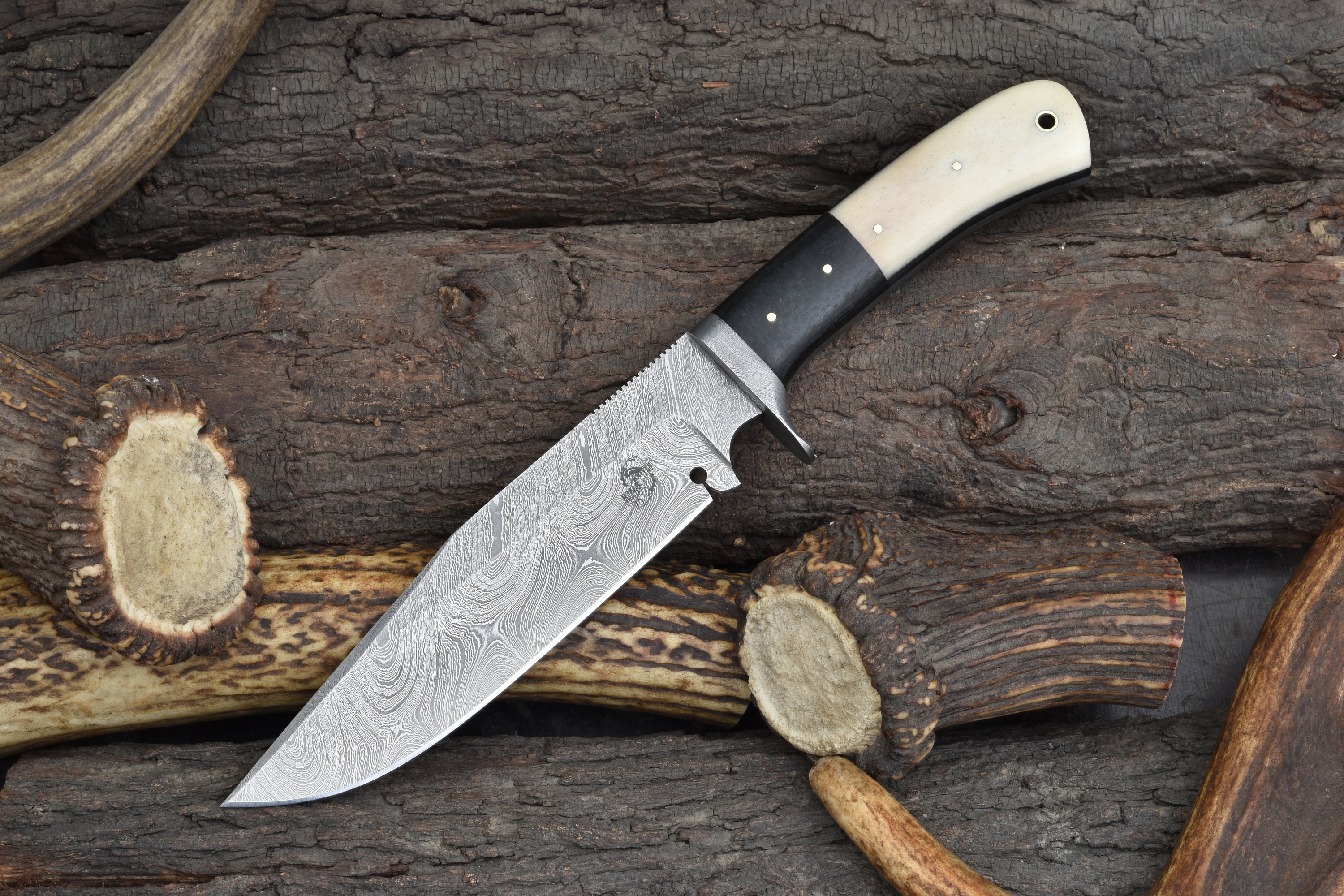  Knives Ranch Handmade Damascus Steel Knife - Full Tang  Construction - Burlap Micarta Handle - Heavy Duty 45 Degree Pancake Sheath  Snug Fit (3112-M) : Sports & Outdoors