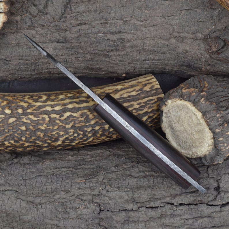 Custom Handmade 7" Gut Hook Skinning Knife with Rosewood Handle & Dual Sheath (2067-IRW) image 5
