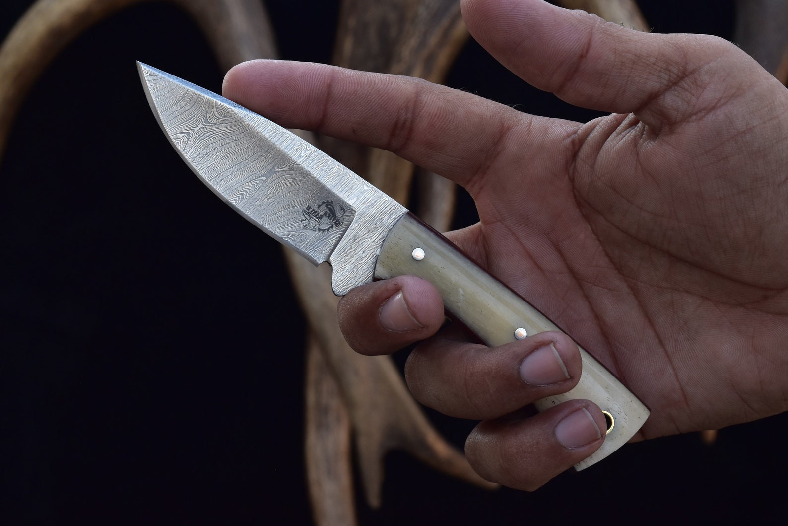 Knives Ranch Handmade Damascus Steel Cowboy Style Hunting / Etsy