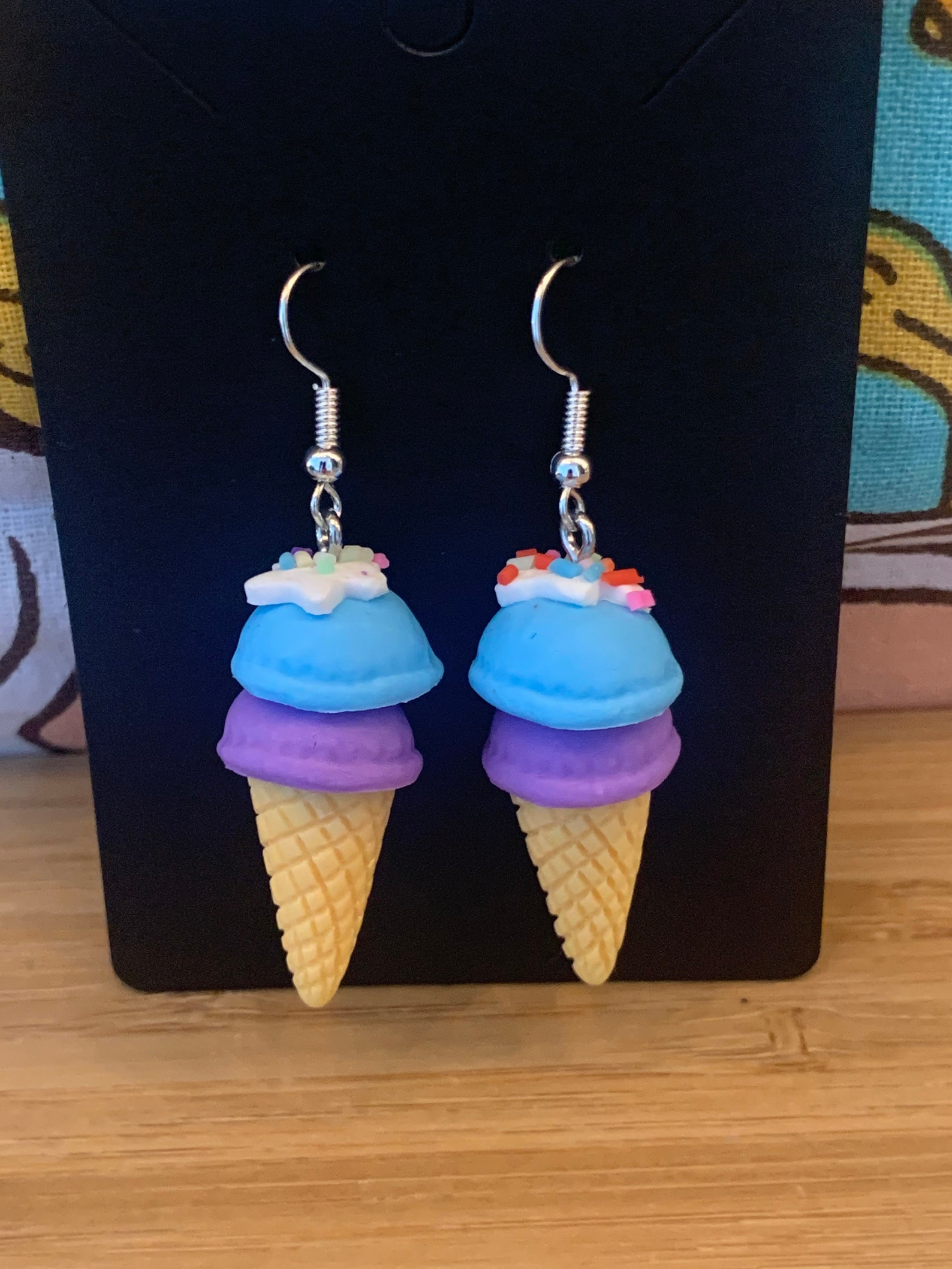 Novelty Ice Cream Cone Earrings Etsy