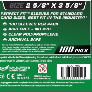 2 5 8 x 3 5 8 card sleeves BCW (Thick) thick memorabilia trading cards 2.5 x 3.5 card sleeves