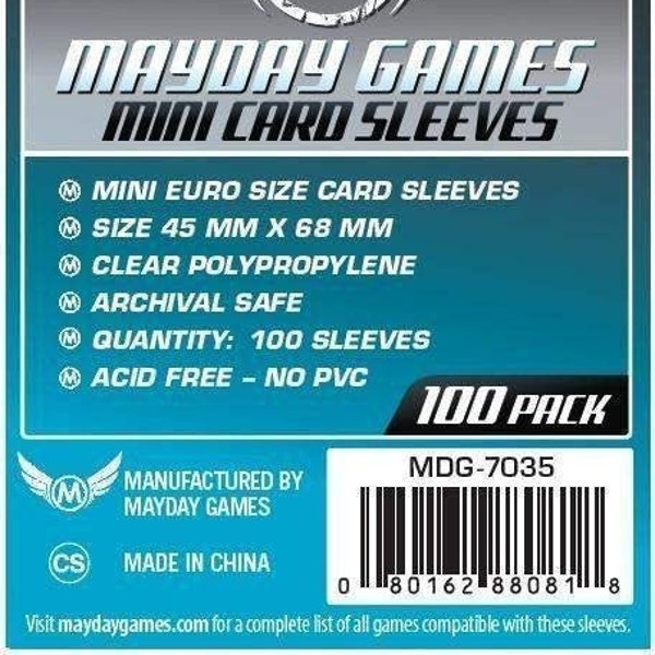 Mini Euro Card Sleeves (45x68mm)  (100/pack Standard Thickness) MDG-7035