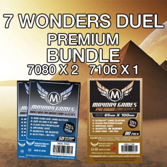 7 Wonders: Duel" Card Sleeve Kit (standard Thickness Sleeves -100 Sleeves  per Pack) - Etsy