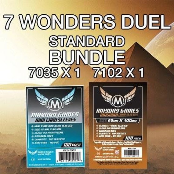card sleeve sizes for games MATTE Sleeves: Standard European (62 x 94 mm) SleeveKings are guaranteeing their sleeve will not split 7 Wonders: Duel" Card Sleeve