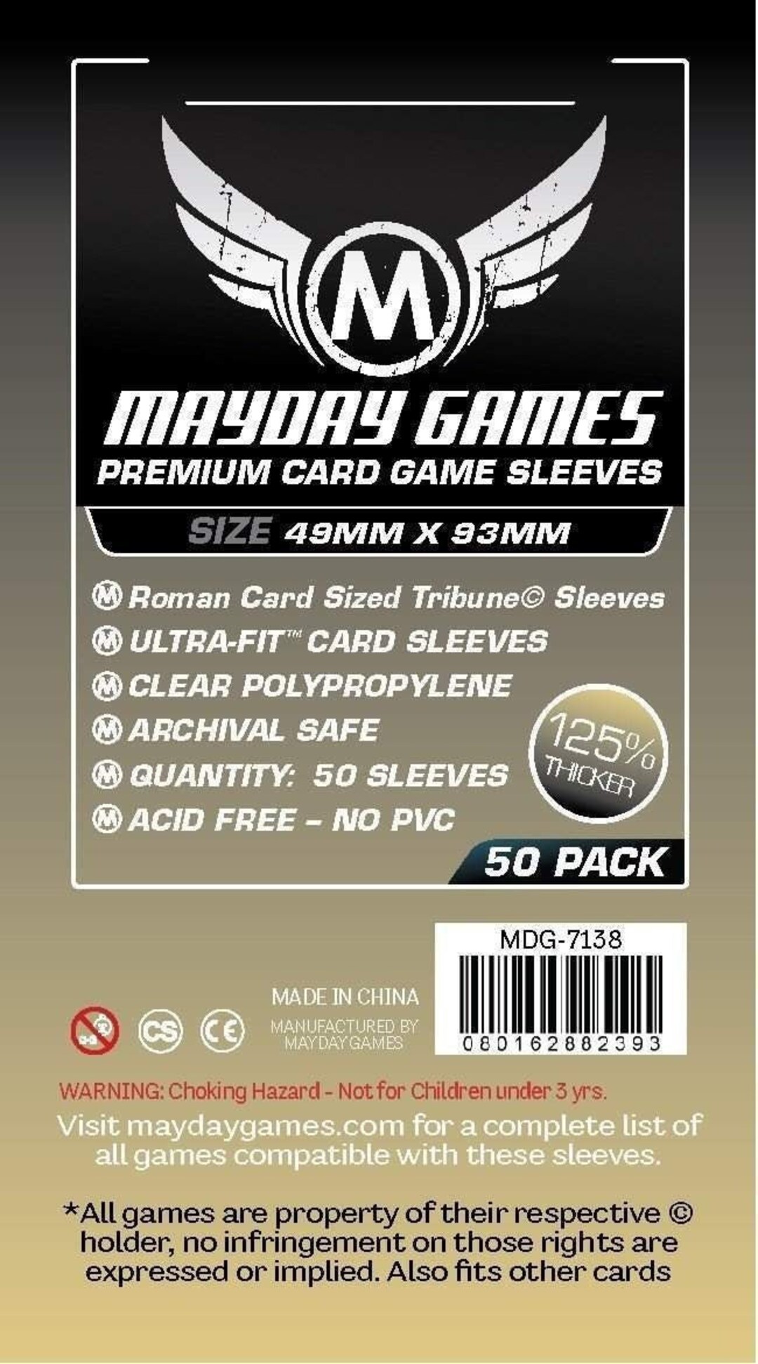 mayday premium card sleeves Standard Sleeve Hüllen 7028 Vorteilspack für Dominion Eaten By Zombies Premium Tribune Card Sleeves (49x93mm)
