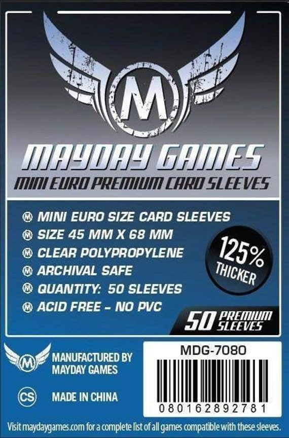 ticket to ride card sleeve size Mayday Premium Mini Euro Sleeves (50) They come in a multitude of shapes Gamegenic - Standard American Clear
