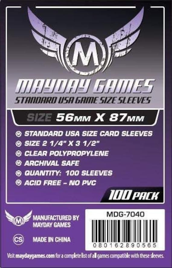 Standard USA Card Sleeves(56x87mm) -Standard Thickness (MDG-7040) 100 per pack Standard USA Card Sleeves(56x87mm) -Standard Thickness (MDG-7040) 100 per pack