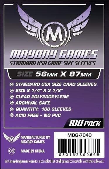 card sleeves 56mm x 87mm Standard USA Card Sleeves (56x87mm) Mayday – Fortress Games