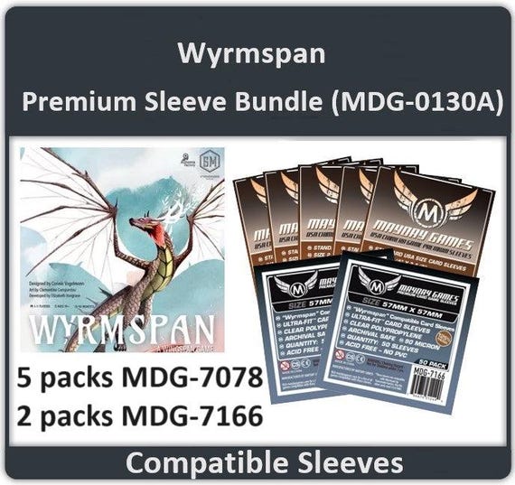 wyrmspan card sleeves Sleeve Kings ** Note Game Titles and their intellectual property rights are and TM of their respective rights holders Wyrmspan" Compatible Card Sleeve Bundle