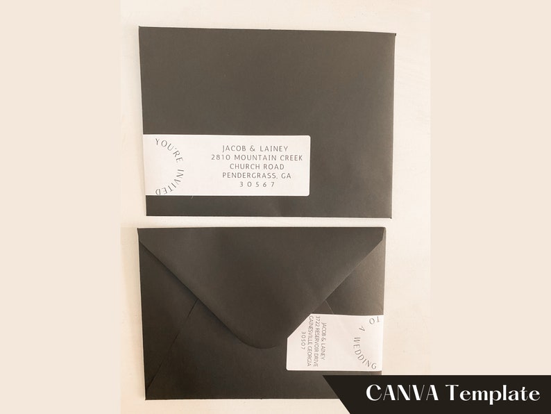 Wrap Around Modern Address Labels Canva Template Etsy