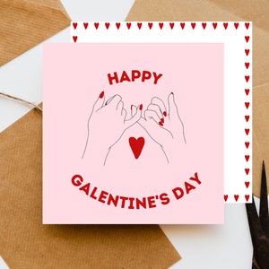 Grußkarte „Happy Galentine's Day“ + Direktmailing-Optionen