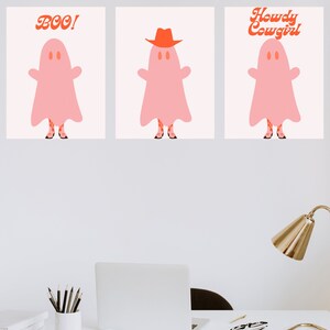 Set of 3 Cowgirl Ghost Digital Print