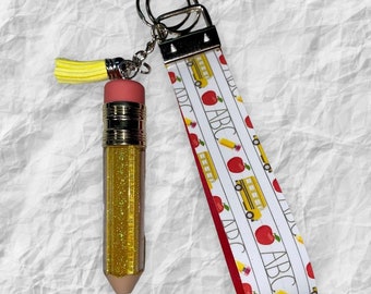 Pencil Keychain, Teacher Wristlets | Teacher Key Fob | Personalized Teacher Gift | Teacher Appreciation Gift | Teacher back to school gift