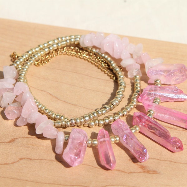 Pink Luster Rose Quartz Waist Beads