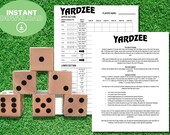 Printable YARDZEE YAHTZEE Score Card Instructions Digital file