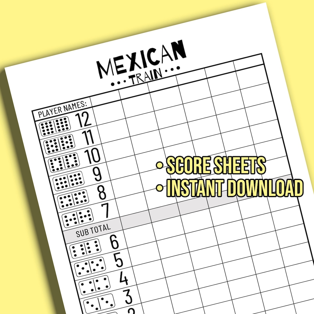 MEXICAN TRAIN Printable Score Sheet | Digital Files - Etsy