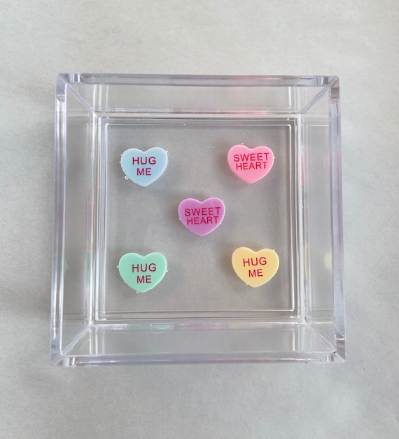 Small Heart Valentine Charms Acrylic Tray 