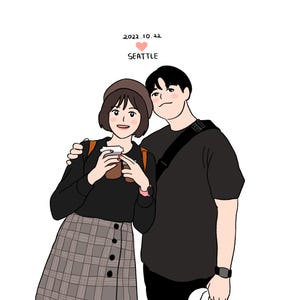 Custom Anime Portrait, Cute Cartoon Drawing, Personalized Digital Art from Photo, Couple Gift, Pet Portrait, Unique Anniversary Gift