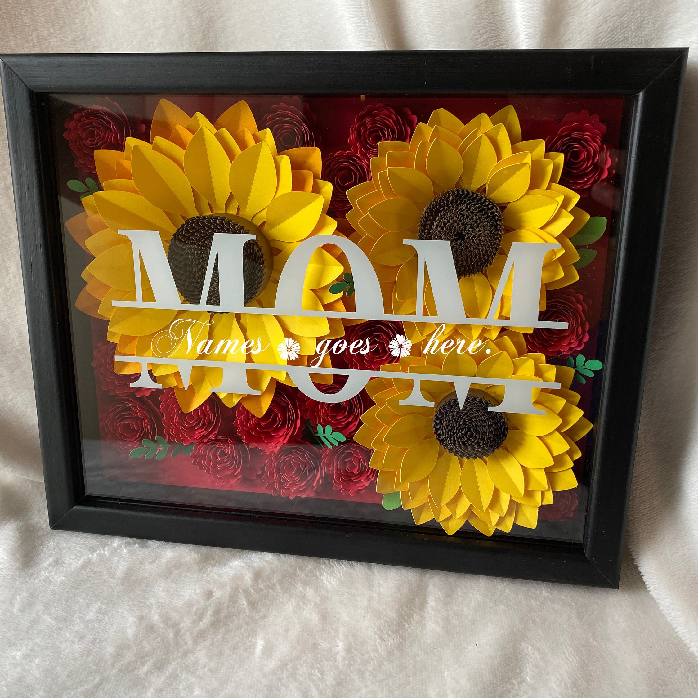 Be a Sunflower / Shadow Box /Sundflower / Mom gift / Custom Etsy