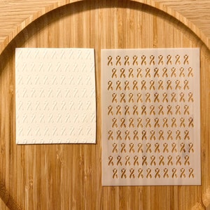 Polymer clay texture sheet, mylar stencil, ribbons pattern