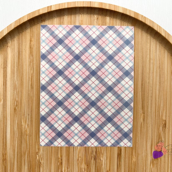 Feuille de transfert plaid rose et bleu