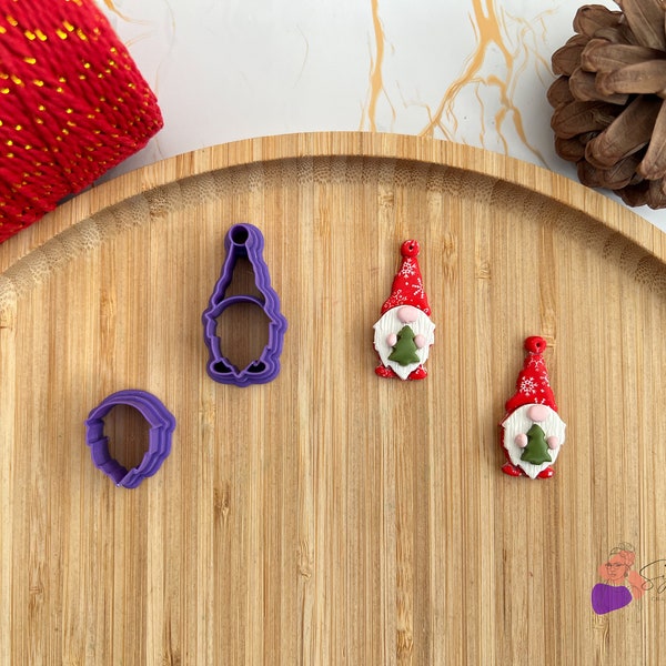 Emporte-pièces argile polymère gnome de Noël | DIY en pâte polymère | Outils pour fabrication de bijoux