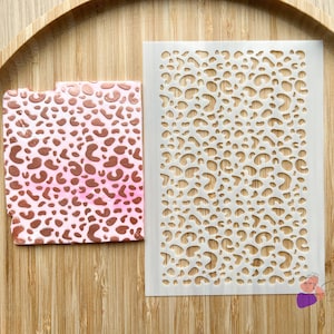 Polymer clay texture sheet, mylar stencil, leopard pattern