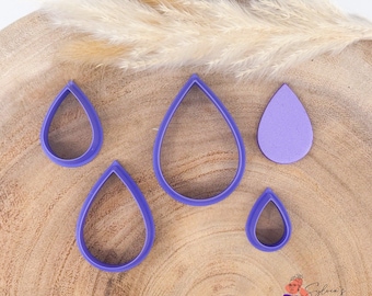 Teardrop Polymer Clay Cutter, 3D Printed PLA Earring Cutter, Single Size or Full Set