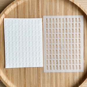 Polymer clay texture sheet, mylar stencil, flower pattern