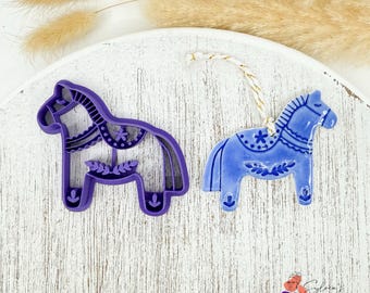 Scandinavian Christmas horse clay cutter for polymer clay
