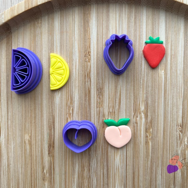 Lot d’emporte-pièces fruits | Emporte-pièce pour argile polymère | DIY en pâte polymère | Outils pour fabrication de bijoux