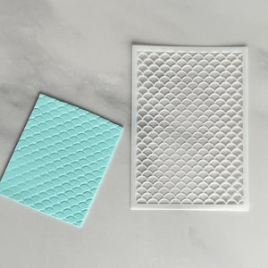 Polymer clay texture sheet, mylar stencil, scale pattern