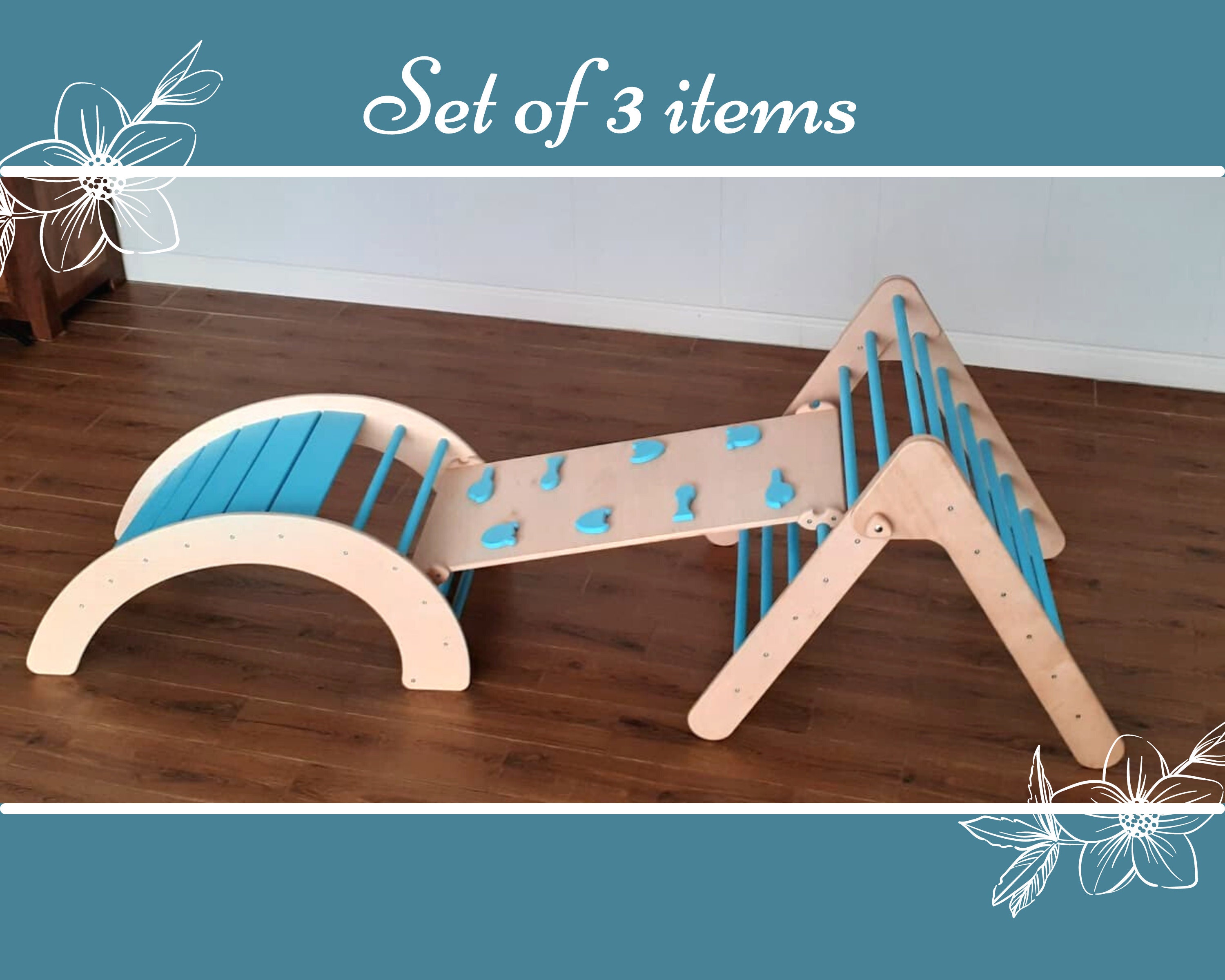 Toddler climbing gym wood play balance board backyard game Etsy