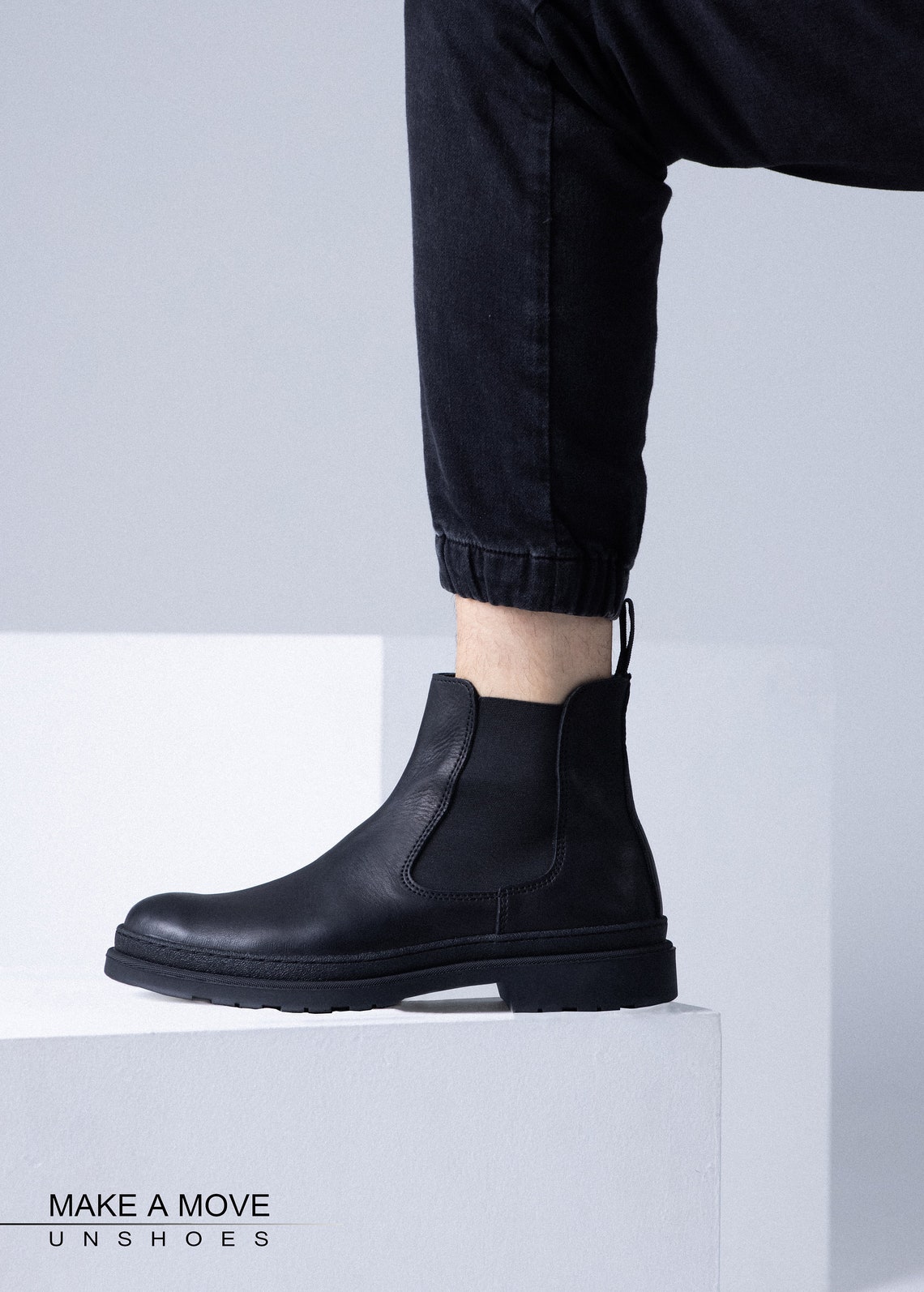 chelsea boots leather black