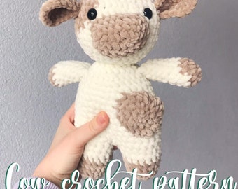Crochet cow pattern amigurumi gift for friend crochet pattern animal cow plushie stuffed animals patterns cute cow bull