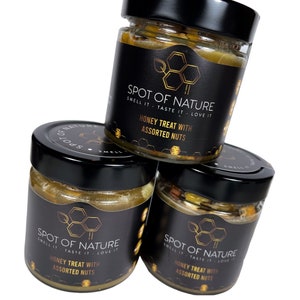 Spot Of Nature Rauwe honing met diverse noten Natuurlijk product uit de natuur Wilde bloemen Bijenhoning Pot Pot Cadeau Product van hoge kwaliteit