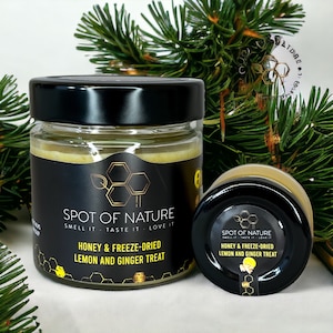 Rauwe honing met gevriesdroogde citroen en gember 100% natuurlijke wilde bloemen Bijenhoning uit de natuur Potpot honing cadeau Gezond biologisch