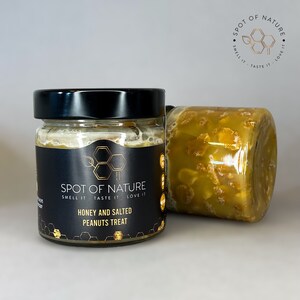 Spot Of Nature Rauwe honing met gezouten pinda's Natuurlijk product uit de natuur Wilde bloemen Bijenhoning Pot Pot Cadeau Hoogwaardig product Gezond