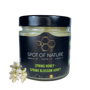 Spot Of Nature Rauwe lentehoning - Lentebloesemhoning 100% natuurlijke wilde bloemen Bijenhoning uit de natuur Honingpot Pot Cadeau Gezond Biologisch
