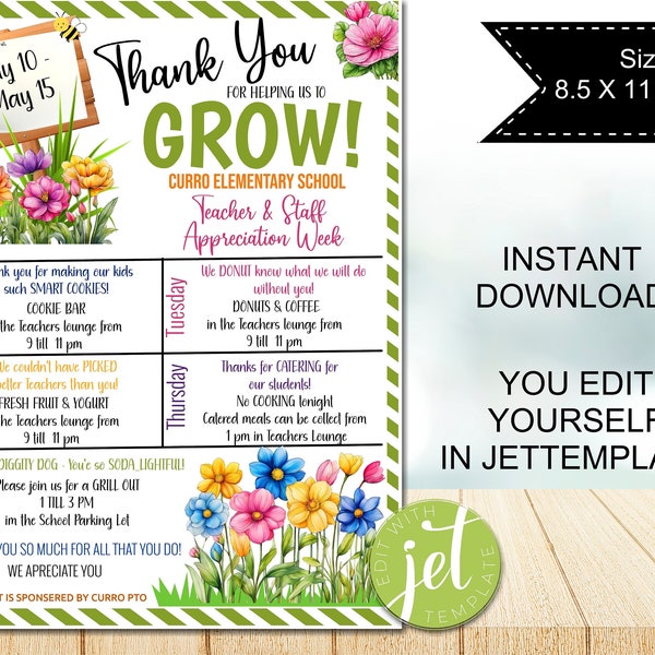 Teacher Appreciation Garden Theme - Etsy