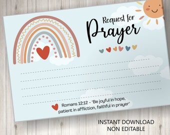 Prayer Request Card Printable, Prayer Card Template, Business Prayer ...