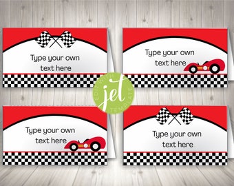 Editable Race Car Party Food Tent Cards, Food Tents,  Food Label Cards, Buffet Signs, Race Car Birthday, Racing Party Instant download