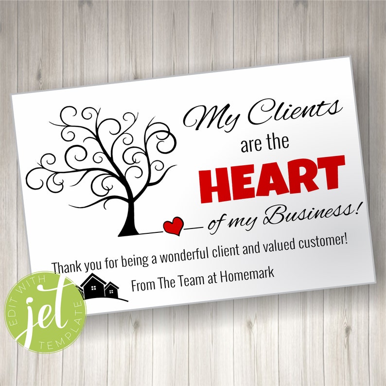 Editable Real Estate Thank You Card Client Appreciation Etsy
