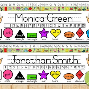Editable Student desk plates, student name cards, student desk tags, student name labels, desk name tags, Instant download US2925