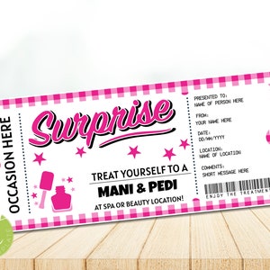 EDITABLE Manicure Pedicure Certificate, Printable Pedicure Coupon ...