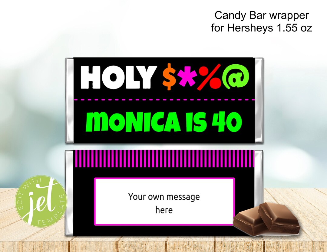 Editable Men's Birthday Candy Bar Wrappers Any Age - Etsy